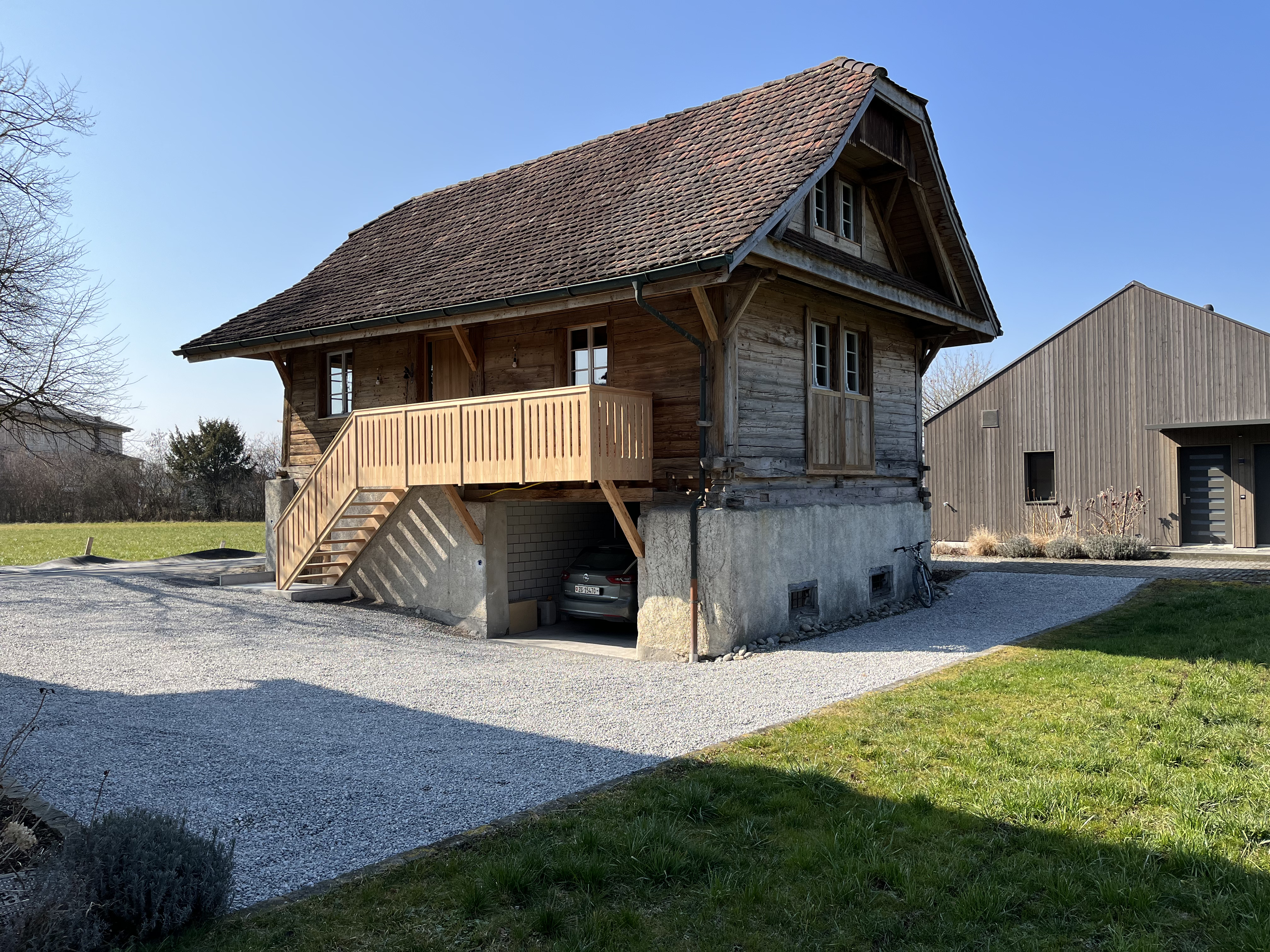 Ansicht des Speichers von Nordosten mit Treppenaufgang