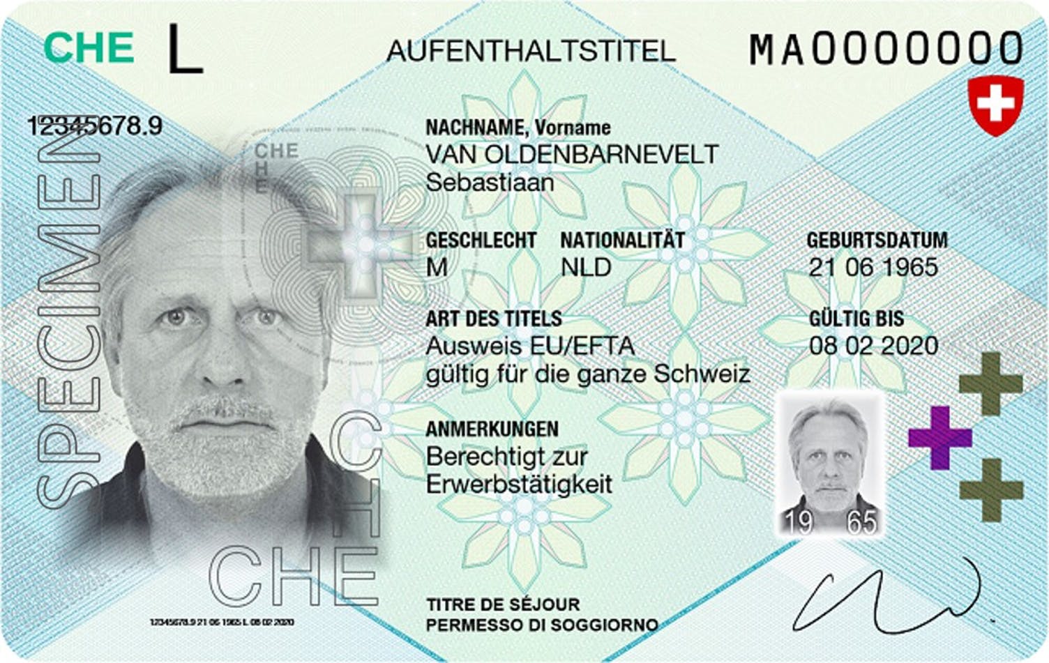 Aufenthaltstitel, Ausweis L EU-EFTA